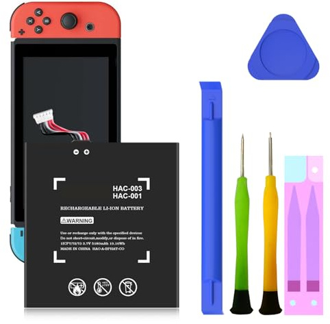 RRUHHK Battery for HAC-003, 5180mAh New Upgrade High Capacity Battery Replacement for Nintendo Switch 2017 Console HAC-001 with Repair Tool Kit