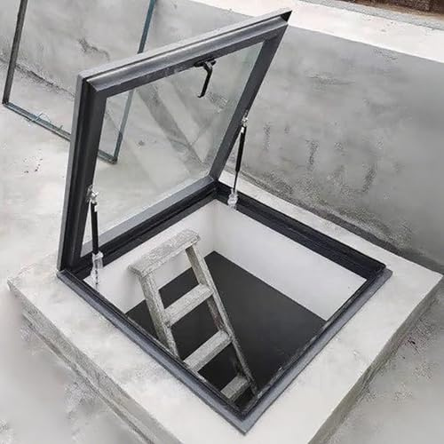 FAXJRU Fenêtres pour Toits, Lucarne en Aluminium, Fenêtre de Sortie de Secours pour Grenier/sous-Sol, Puits de Lumière en Verre Trempé, Personnalisable(32x18in/80x45cm)