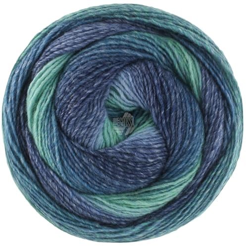 LANA GROSSA Gomitolo Versione | Dochtgarn mit Farbverlauf | Handstrickgarn aus 60% Schurwolle & 40% Polyacryl | 200g Wolle zum Stricken & Häkeln | 700m GarnFB 456