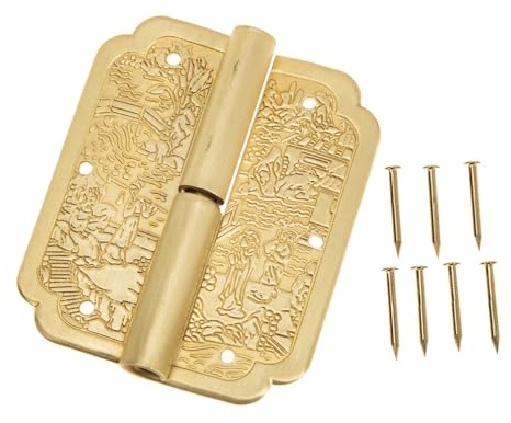 Yardenfun Charnière Décorative Laiton Ancien Charnières Gravées pour Armoires Boîtes et Meubles Robuste et Résistante Corrosion pour Réparation et Décoration