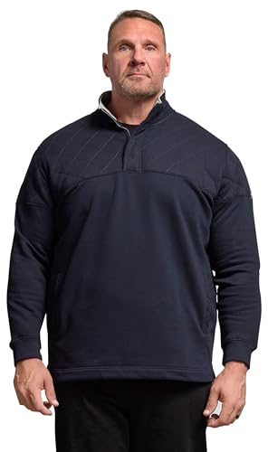 BadRhino Big & Tall Blue Diamond Quilted Quarter Zip Sweatshirt - Men's - Plus Size Curve