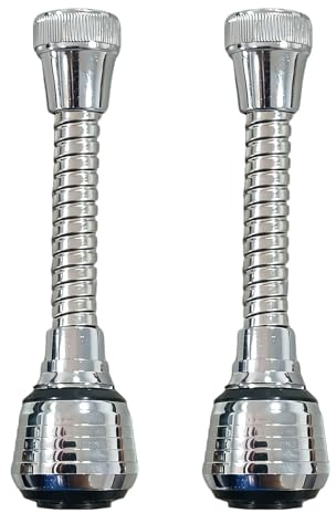 2 Stück Wasserhahn Aufsatz,Wasserhahn Verlängerung 360°,für Küche Drehbarer Schwenkbar,Flexibel Wasserhahnverlängerung Faucet Schlauch,Schwenkbarer Wasserhähne Bad Extender,13cm