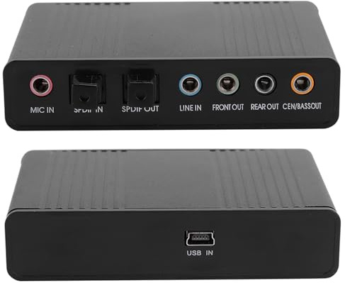 Cryfokt USB-Soundkarten-Adapter mit SPDIF-Schnittstelle, Schwarzes USB-Kabel Im Lieferumfang Enthalten, für Anfänger in der Audiobearbeitung