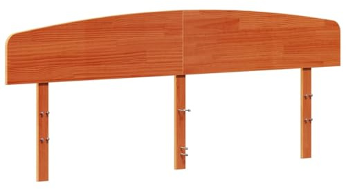 Foknhdi Kopfteil Wachsbraun 180 cm massives Kiefernholz stabil & elegant als Rückenlehne geeignet für 180 cm breite Betten Ergänzung für Schlafzimmer Dachschrägen und Gästezimmer