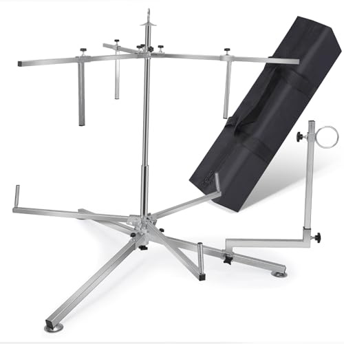 600M Einstellbar 3 Arm Rohrhaspel Abroller für Fußbodenheizungsrohr | Max. 200kg, Höhe 75-100cm, Aufwickler für Kabel Aufroller DOPPELKUGELLAGER Abrollgerät Abrollhaspel für PEX PERT Rohr