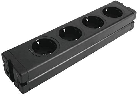 EUROLITE Steckdosenleiste 4-Fach ALU sw