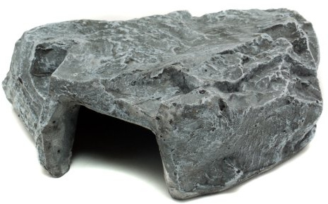Komodo Grey Rock Den Safe Reptile Hideout Basking Habitat Terrarium, Vivarium & Aquarium Natural Looking Cave Décor - Small