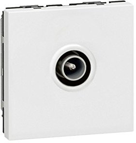Legrand 078782 Prise télévision, Ø 9.52mm, mâle Mosaic, 2 modules, blanc
