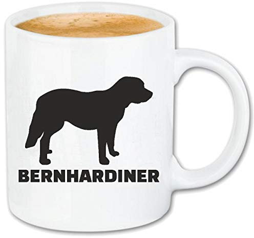 Reifen-Markt Bernhardiner Mozart Rassehund Hundezucht Hundewelpe Keramik Kaffeebecher 330 ml, weiß Teetasse Spülmaschinenfest mikrowellengeeignet Geschenkidee, Motiv 401227
