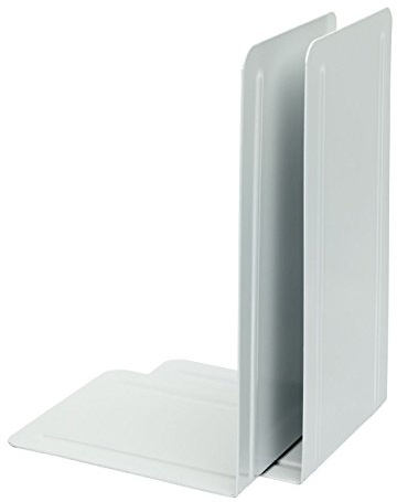 Alco-Albert 4303-10 Buchstützen aus Metall, 1 Paar, 130 x 240 x 140 mm, weiß (Weiß | 5er Pack)
