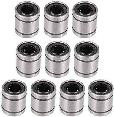 sourcing map 10 Stück Linearkugellager LM8SUU 8 mm Bohrung 17 mm Lang | 15 mm Außendurchm., Für CNC Maschine 3D Drucker