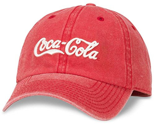 AMERICAN NEEDLE Coke Coca Cola Baseballmütze, offizielles Lizenzprodukt, Raglan-Waschung, verstellbar, COKE-1708A, Raglan-Waschung (Rot), Einheitsgröße