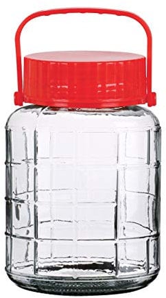Urban Living Large Glass Storage Jars - 1L, 2L, 3L Airtight Food & Liquid Storage - Clear Glass Containers for Biscuits, Cookies, Lentils, Sweets - With Screw Lid (3L)