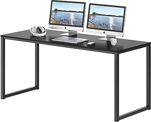 SHW Mission Home Office Computertisch, 140 cm, Schwarz