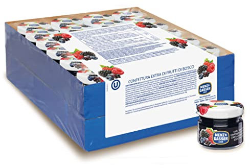Menz&Gasser Konfitüre Extra aus Beeren Einzeldosis Premium Qualität, mit hochwertigen Früchten, 100% Made in Italy, 48 Gläser x 28 g