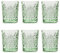 Libbey Drinking Glass Hobstar Ebony Green - 355 ml / 35.5 cl - 6 Pieces - Vintage Design - Dishwasher Safe