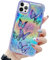 LCHULLE for iPhone 12 Pro Max Case Cute Girls Women Iridescent Butterfly Design Laser Bling Glitter Stars Soft TPU Bumper Protective Phone Case for iPhone 12 Pro Max-Purple