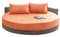 ShiningLove Bettlaken-Set, einfarbig, reine Baumwolle, rund, Spannbetttuch, Bettbezug, Matratzenauflage, 200/220 cm, Hochzeit, Einweihungsgeschenk, orange, Durchmesser 220 cm, Spannbetttuch