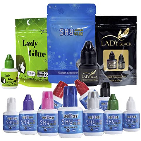 Wimpernkleber Sky Glue für Wimpernverlängerung | Professionell | Ultra Starker Halt | lange Haltbarkeit | SKY Glue Wimpernkleber | Wimpernverlängerung Kleber | Lady Glue | 5ml (Lady Glue)