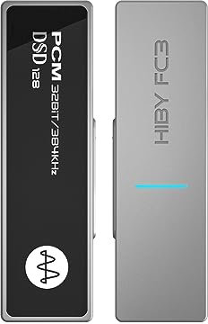 HiBy FC3 USB DAC Kopfhörer Amp MQA Dongle HiFi Audio dac RGB Anzeige Lautstärkeregler Plug and Play Unterstützt Mikrofon 3,5 mm Ausgang Schwarz