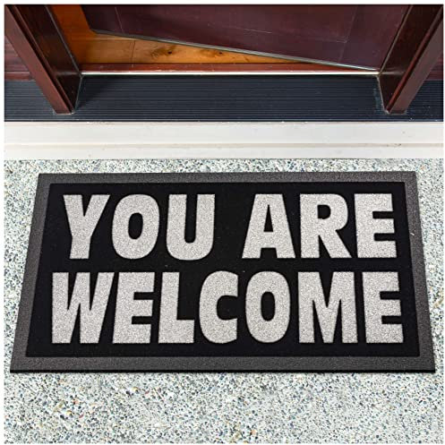 ANRO Schmutzfangmatte Fußmatte Schuhabstreifer Türmatte Schuhmatte Gummi Fußabtreter rutschfest für außen, innen, Eingangsbereich You Are Welcome - Glitter 40x68cm