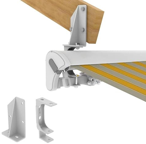 Leudus Ersatzteile Stahl Dachsparrenhalter&Wandhalterung LUP060 mit LUP059 40mm für Markisen (1 Set) Weiss