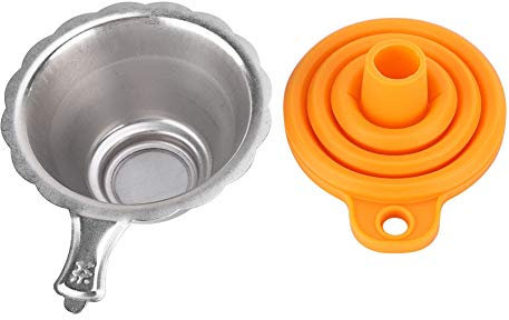 Joyzan 3D Printer Resin Filter, Photosensitive Filter Cup Silicon Funnel Combination Light Curing Consumable Disposable Metal Strainer Kit Hopper Mesh Collapsible Foldable for 15mm Neck Width Bottles
