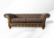 jvmoebel Chesterfield 3 Sitzer Braun Klassische Textil Dreisitzer Ledercouch Design Möbel