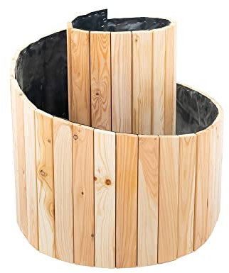 WESTMANN Kräuterspirale aus Lärchenholz | 55x55x74 cm Natur | Kräuterbeet für den Außenbereich | Pflanzenturm zum Bepflanzen von Kräutern
