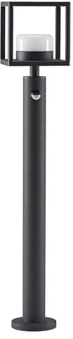 Lucande Außenleuchte Timio mit Bewegungsmelder (spritzwassergeschützt (Modern) in Alu aus Aluminium (1 flammig, GX53) - Wegeleuchte Pollerleuchte Wegelampe Sockelleuchte