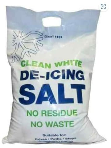 High Purity White Rock Salt 10 Kg Bags | Clean and Effective for ice and Snow Removal, Driveways, Paths and Walkways | De-Icing Salt.