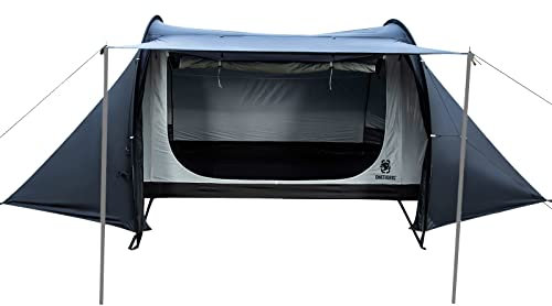 OneTigris COMETA Camping Tent, Detachable Inner Mesh Tent & Portable Carry Bag Included, Easy Setup, Waterproof Windproof Tunnel Tent for Outdoors Camping Canoeing Beach Travel Picnic (Black)