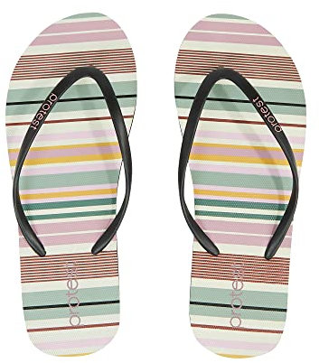 Protest W Prttoucan Slaps Gestreift-Pink - Leichte Bequeme Damen Zehentrenner Sandale, Größe EU 42-UK 8 - Farbe Duskyros