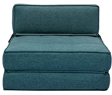 Miliboo 1-Sitzer-Schlafsessel in entenblauem Stoff Katy