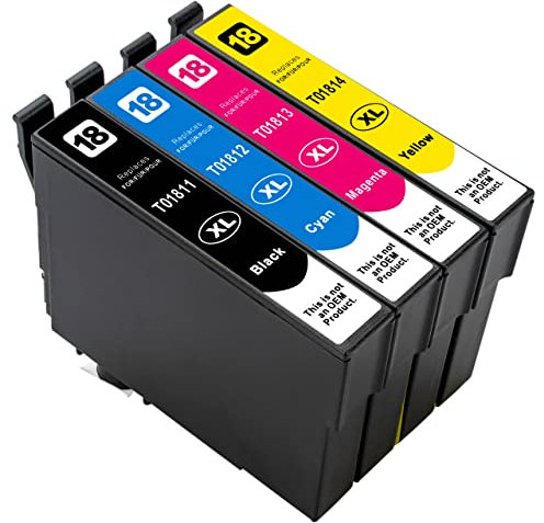 ESMONLINE 4 er Set Multipack kompatible Druckerpatronen als Ersatz für Epson 18 XL für Expression Home XP-425 XP-30 XP-200 XP-310 XP-315 XP-400