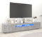 Higsose Meuble TV Salon avec Lumières LED RVB Gris Béton 200x35x40 cm Aggloméré Armoire Multimédia Rangement Ample Ranger Soigneusement Lecteur DVD Appareil de Streaming Console de Jeu