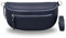 BRISE Bauchtasche Damen Echtes Leder Lucia Handgemachte Umhängetasche Crossbody Bag mit Ledergurt 3 Fächer Stylische Hüfttasche Gürteltasche Made in Italy (Dunkelblau - 1)