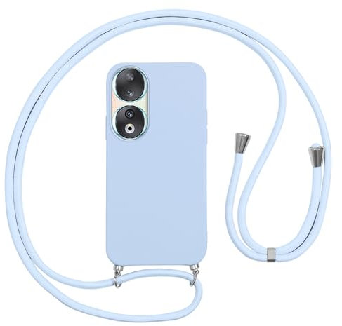Vauki Coque pour Honor 90 avec Cordon,Etui Silicone Souple Antichoc Housse avec Collier Bandoulière Chaîne Lanière,Téléphone Étui Case Cover de Protection pour Honor 90 6.7, Lila