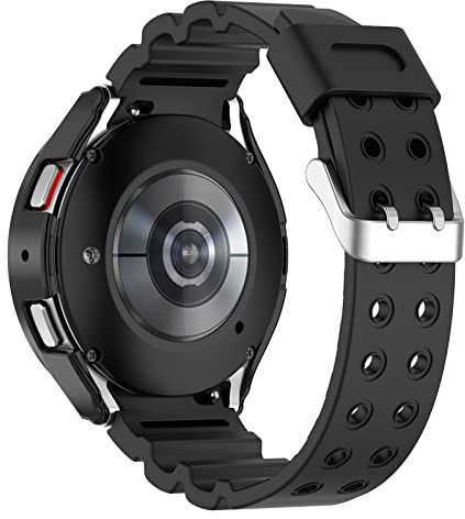 INF Bracelet en silicone avec boîtier de montre pour Samsung Galaxy watch5/watch4 40mm noir