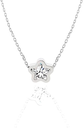 AMORINOCollana Stella Donna Mini Punto Luce in Acciaio Inossidabile – Regalo Elegante per Lei