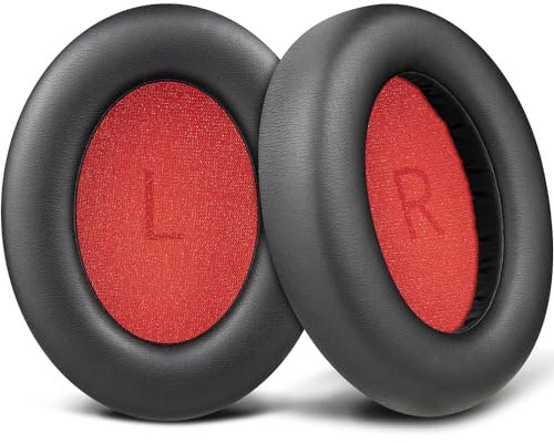 SOULWIT Professional Earpads Cushions Replacement for 1MORE SonoFlow/SonoFlow SE/SonoFlow Pro Headphones, Ear Pads with Soft Protein Leather, Noise Isolation Foam - Black