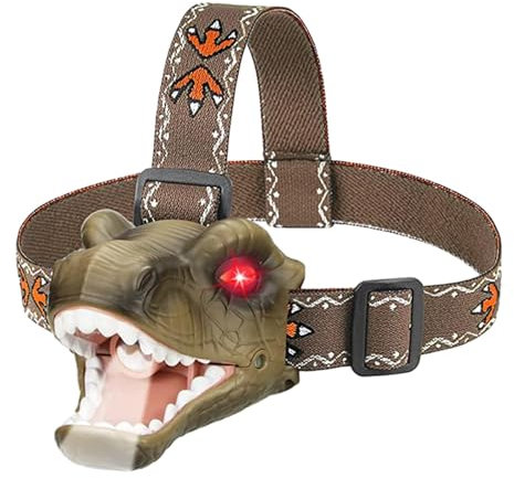 Stirnlampe Dinosaurier-Scheinwerfer, Dinosaurier-Spielzeug-Scheinwerfer für Kinder, Halloween, Mädchen, Jungen, Lesen,