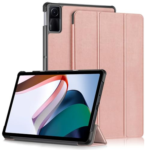 Yiernuo Custodia per Xiaomi Redmi Pad SE 11 Pollici Tablet,Ultra Sottile Cover con Funzione Supporto e Auto Sveglia/Sonno,Oro rosa