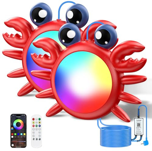LyLmLe Luci Piscina LED per Fuori Terra con Controllo APP, 40W RGBW Lampada per Piscina Magnetica Dimmerabile, Impermeabile IP68, Sync Musicale, Illuminazione Subacquea 12V con Timer, Cavo 10m