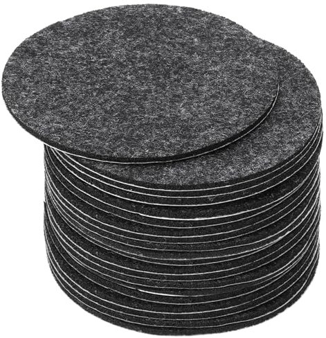 PATIKIL 2,5 Zoll Durchmesser Lampenfuß Filz, 20 Stück 2mm Dicke runde weiche Selbstklebende rutschfeste Kratzfeste Filzunterlage für Lampen, Möbel, DIY-Basteln, Dunkelgrau