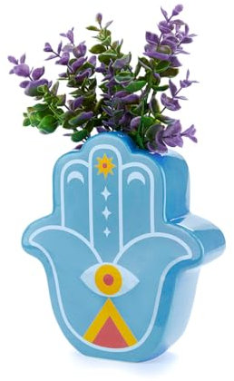 balvi Blumenvase Lucky Hand Farbe Blau Die Hand als glückbringendes Symbol Keramik 21 cm