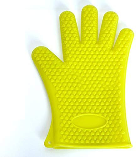 Guantes de silicona para cocina Guantes para barbacoa Guantes para horno Resistentes al calor Soporte para ollas para barbacoa Antideslizante Cocinar Guantes para hornear barbacoa (Color : Orange, Siz