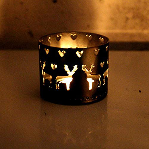 Dekoration Xms Dekor Party Kreativer Kerzenständer Hohle Weihnachtskerze Wohnkultur Teelichtglas Silber Orientalisch (F, One Size)