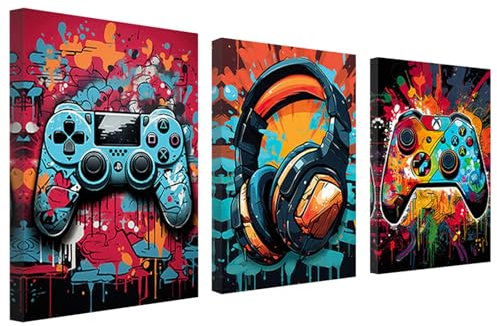 hocadon Decoration Murale Chambre Gaming 30x40cm Affiche Decoration Murale Gamer Posters Jeu Vidéo Déco pour Decoration Chambre ADO, Salon Bureau