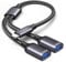 KiwiBird Adaptateur double USB C, câble doubleur USBC répartiteur splitter, type C mâle vers 2 USB A femelle extension charge données compatible avec ordinateur portable Mac iPhone 15 16 Voiture PS5